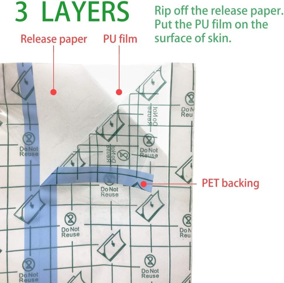 Tattoo Aftercare Film 6" x 72" Transparent Waterproof Wound Dressing
