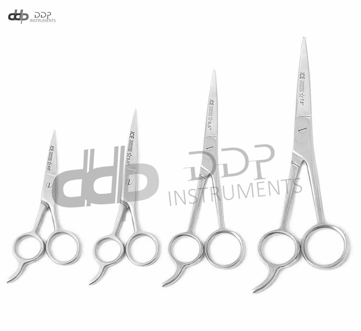 Stainless Steel Hair Cutting Scissors Set - Barber Shears Pack of 4