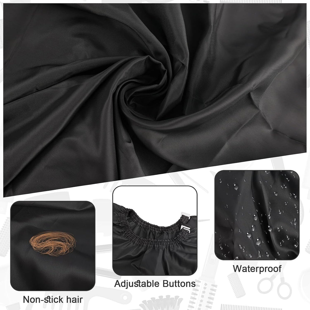 Professional Barber Cape with Waterproof Brushes Set for Hair Styling