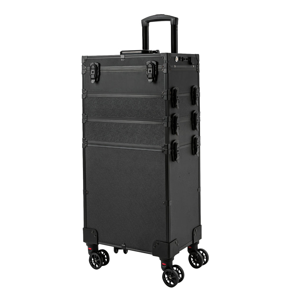 Professional Rolling Makeup Case with LED Lights and Multiple Tiers