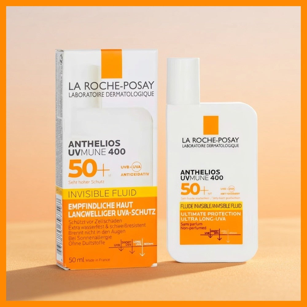 2 Pack SPF50+ Facial Sunscreen Lotion - Invisible, Fragrance-Free, Sensitive Skin