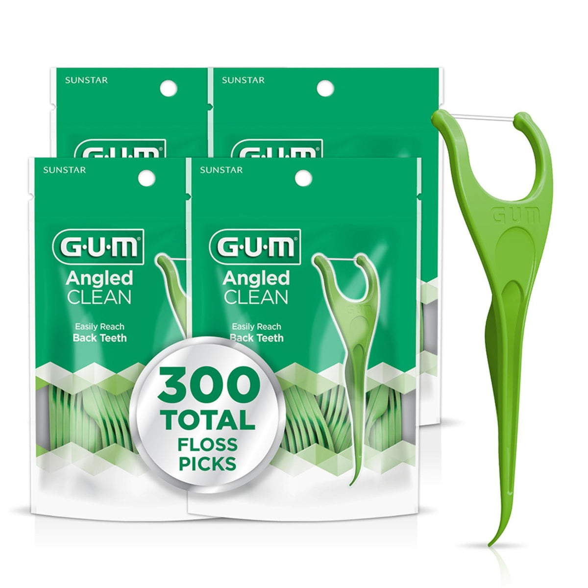 Angled Dental Floss Picks Fresh Mint 75 Count Pack - Easy Reach & Flossing