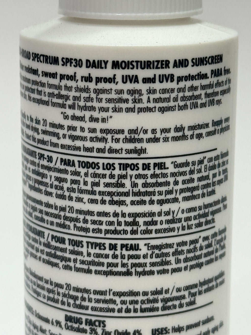 SPF 30 Moisturizing Sunscreen with Zinc Oxide - 4 oz, Sensitive Skin Safe
