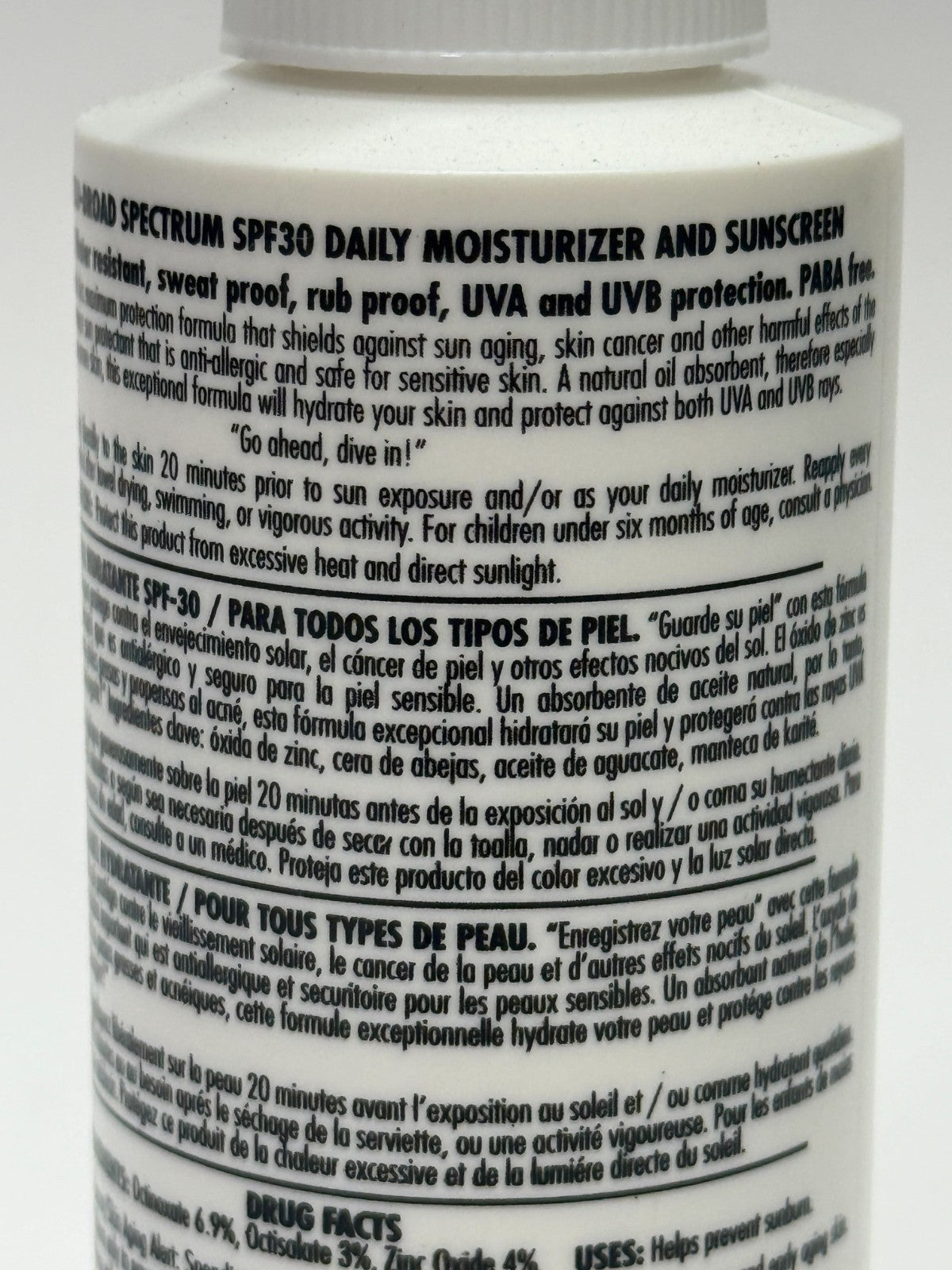 SPF 30 Moisturizing Sunscreen with Zinc Oxide - 4 oz, Sensitive Skin Safe