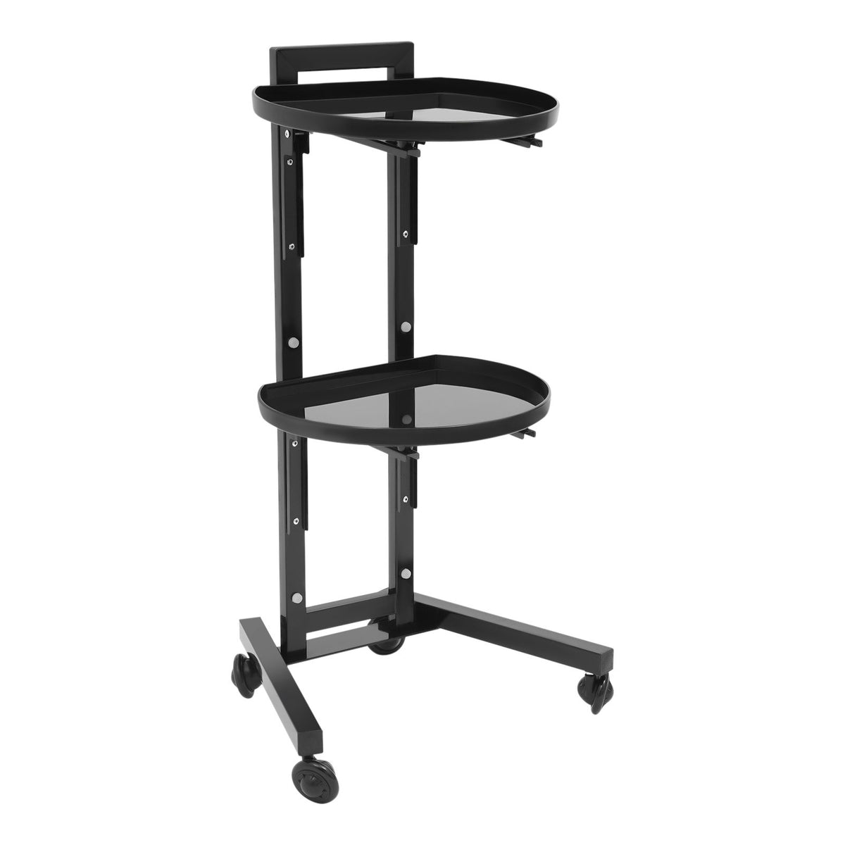 Movable Adjustable Salon Trolley Station with 2 Tiers and Wheels for Hairdressing Tools
