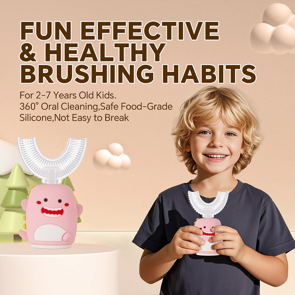 Kids Sonic U-Shaped Electric Toothbrush with 5 Modes & Waterproof Design