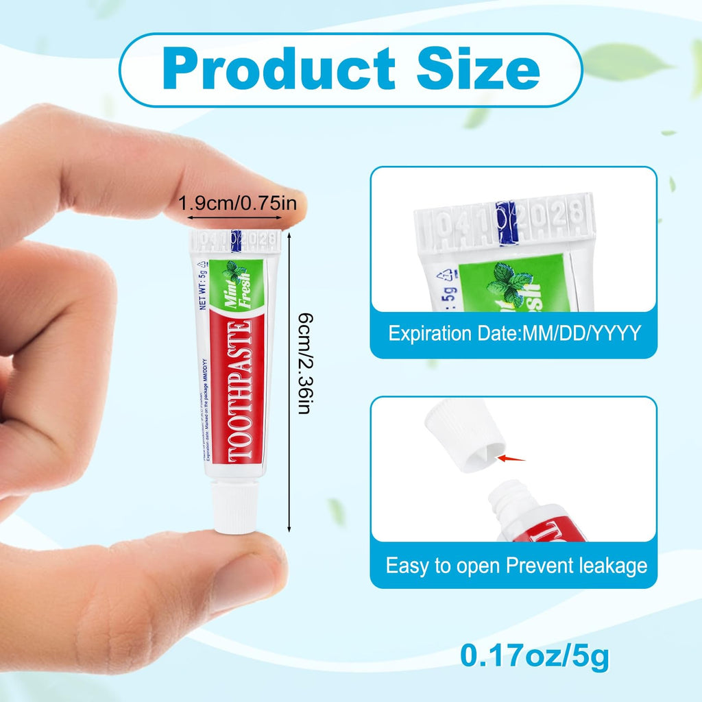 Travel Size Toothpaste Bulk Pack - 100 Disposable 1oz Tubes for Oral Care