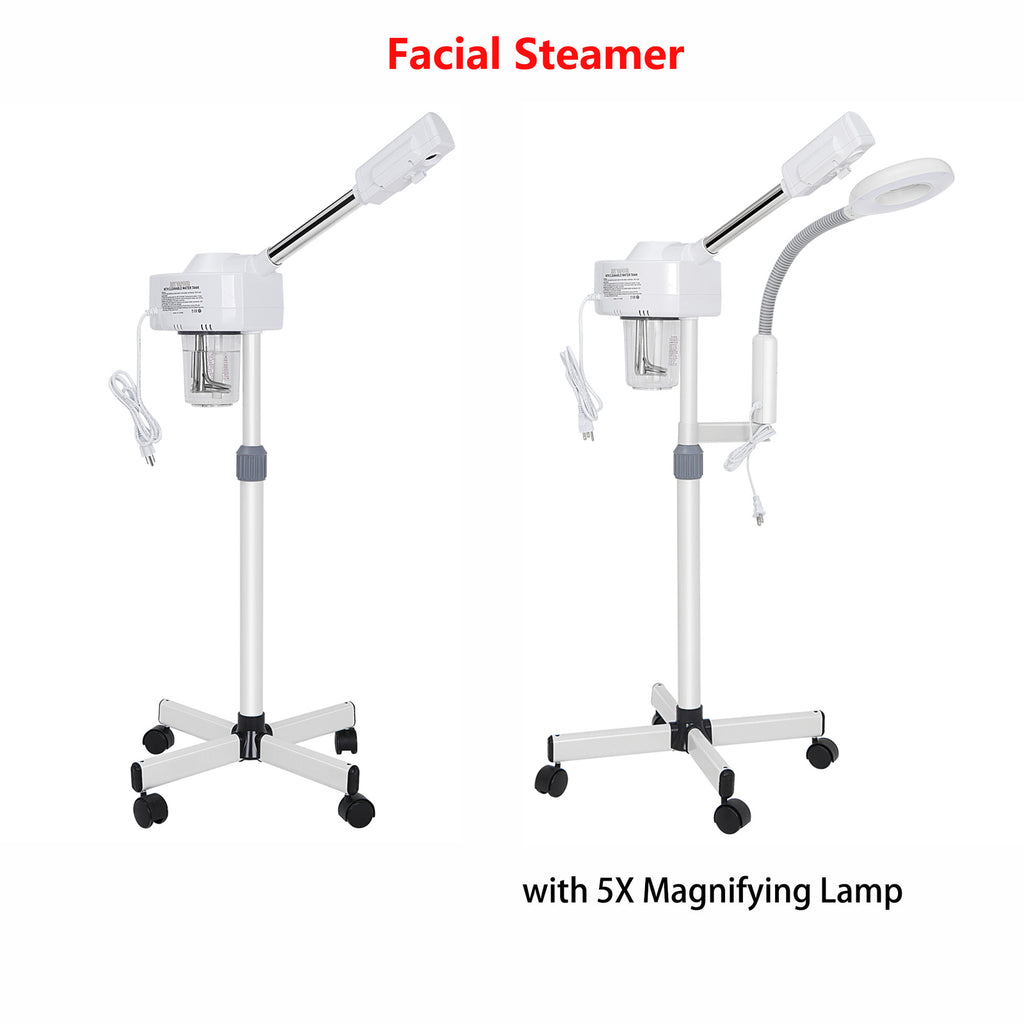 Salon Spa Facial Steamer with Rolling Base and UV Ozone Skin Care Equipment