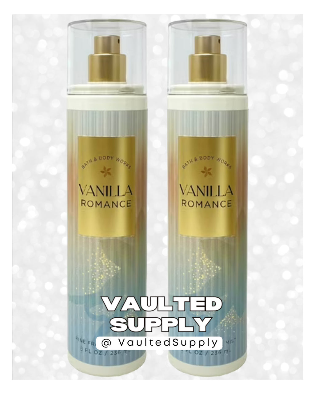 Vanilla Romance Body Mist Set - 2 Pack, 8 oz Each, Warm Floral Scent