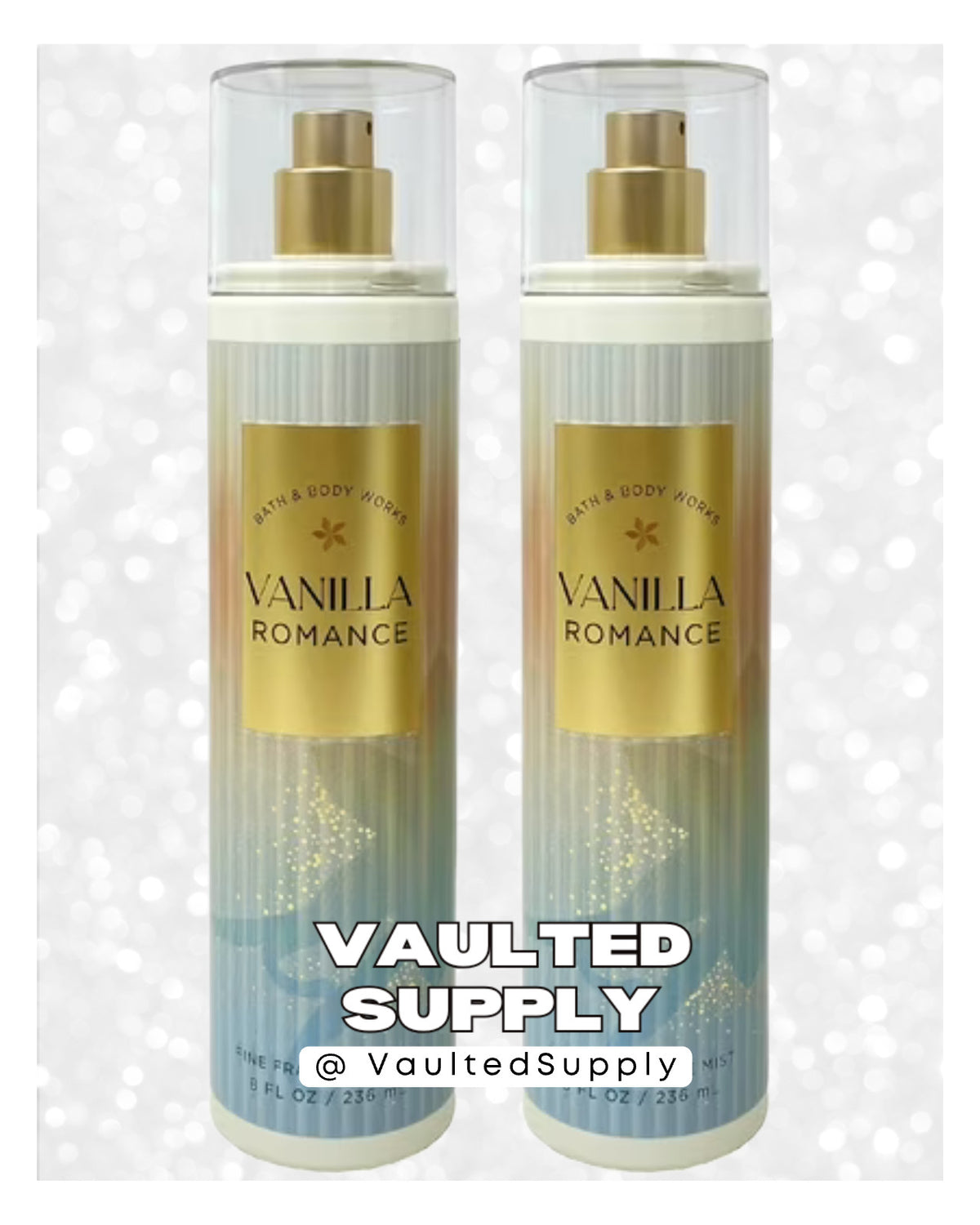 Vanilla Romance Body Mist Set - 2 Pack, 8 oz Each, Warm Floral Scent