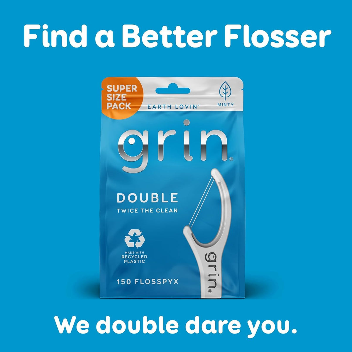 Dental Floss Picks 150 Count - Minty Flavor Eco-Friendly Recyclable