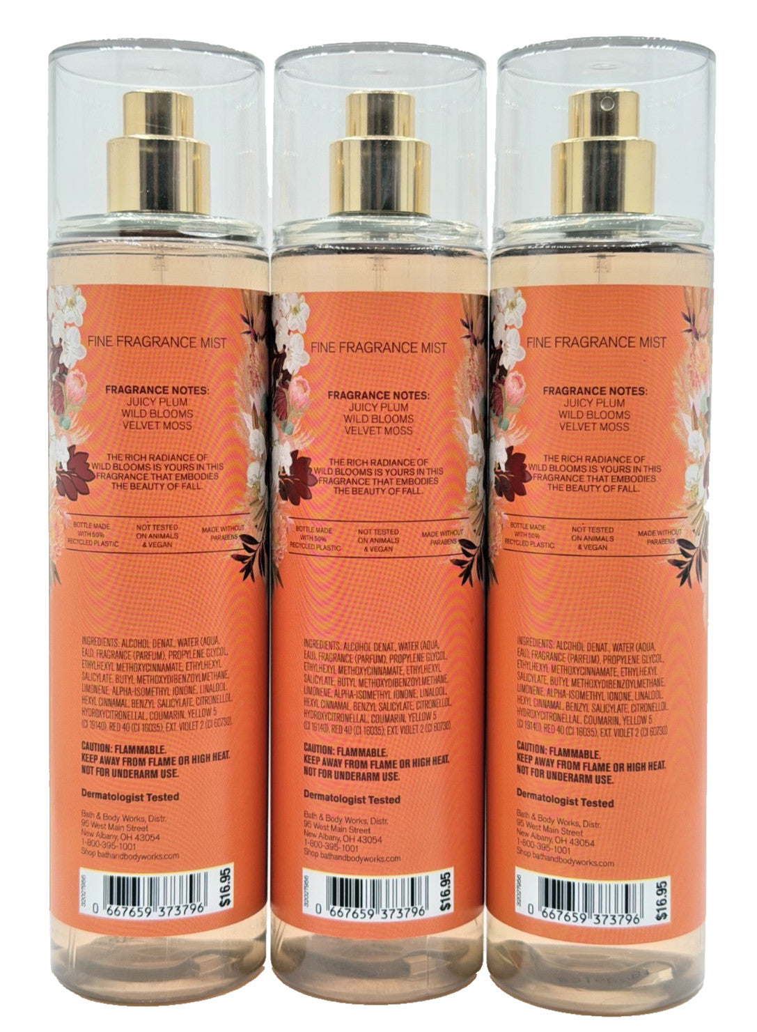 Set of 3 Fall In Bloom Fragrance Mist Sprays 8 oz - Body & Bath