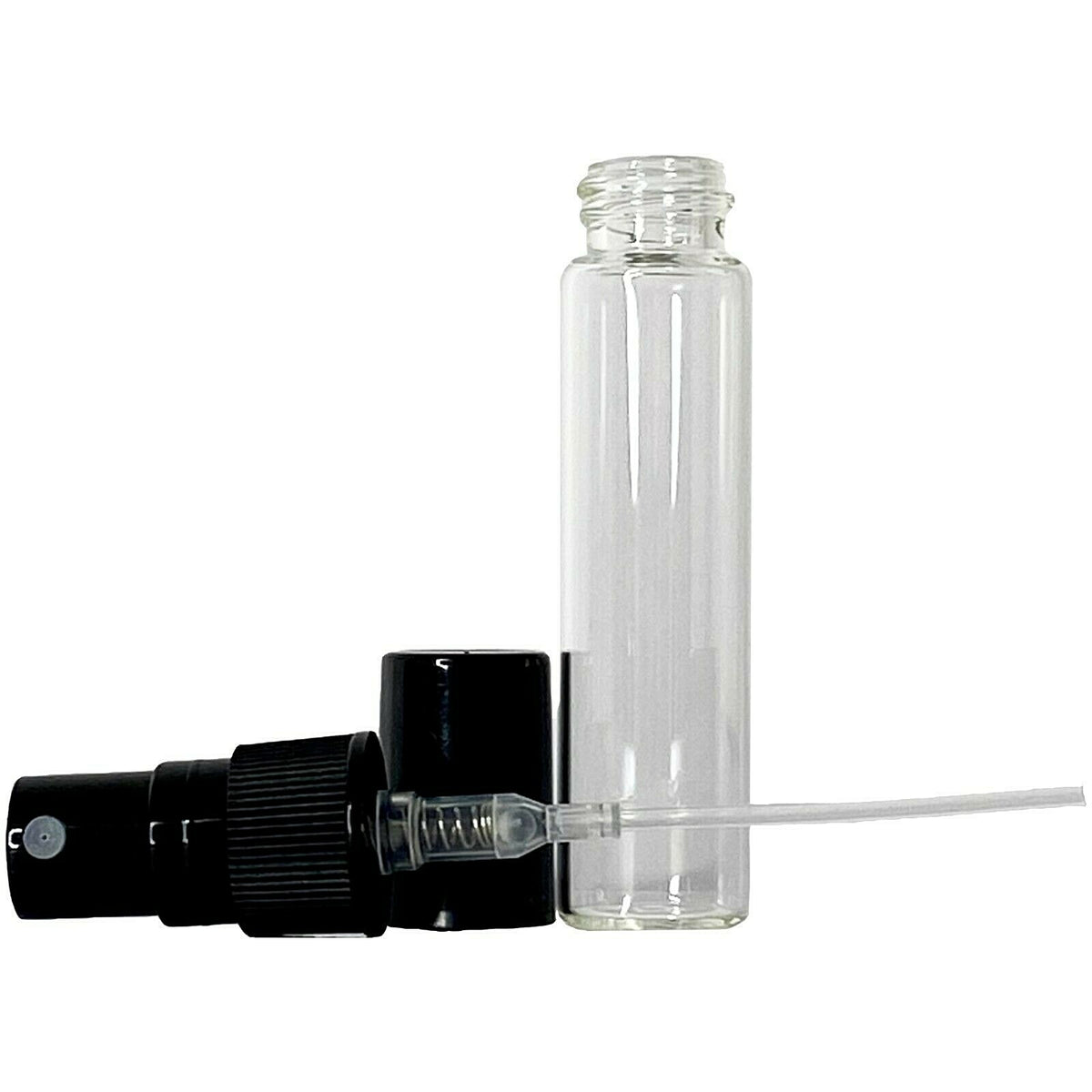 Refillable 5ml Glass Spray Bottles with Black Atomizer - Perfume & Essential Oils