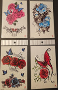 4 Sheets Premium Temporary Tattoos — Middle Arm Half Sleeve Design