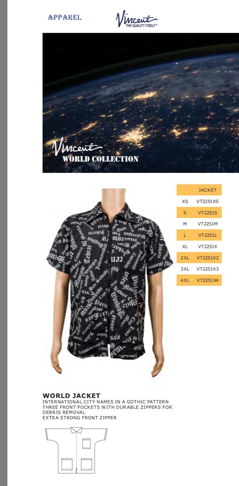 World City Print Barber Jacket with Multiple Pockets and Gothic Pattern - Unisex Workwear