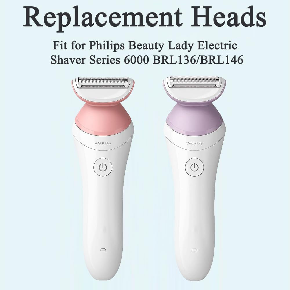 Replacement Shaver Head for Philips Satinshave BRL136, 2 Pack
