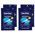 Dental Floss Picks 4-Pack with Angled Handle for Back Teeth - 75 Count Each