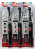 3-Pack Battery Powered Charcoal Toothbrushes with Timer - Sealed