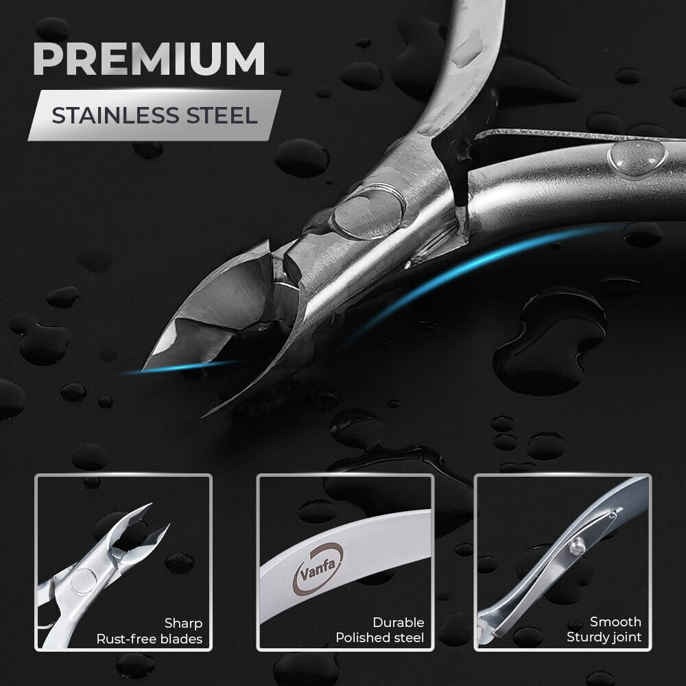 Vanfa Stainless Steel Round Head Cuticle Nippers VF04 - Nail Care Tool