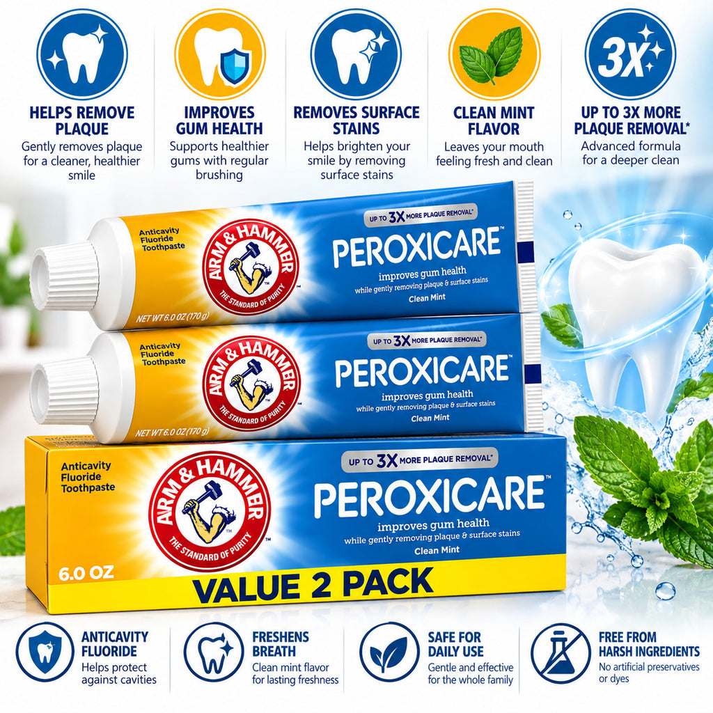 Anticavity Fluoride Toothpaste with Baking Soda - Clean Mint 6 oz Pack of 2