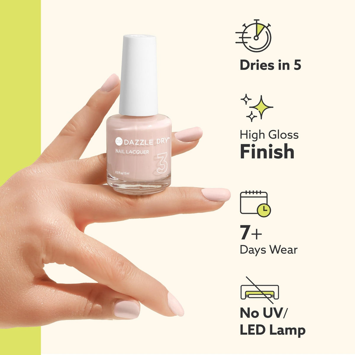 Fast Dry Top Coat for Nails - High Gloss, Long-Lasting Finish, 0.5 Fl Oz