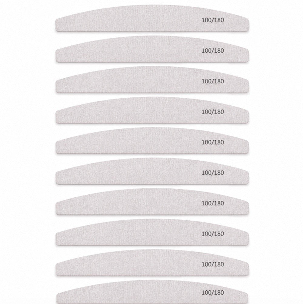 10 Pack Dual Grit Nail Files for Manicure & Pedicure - Emery Boards