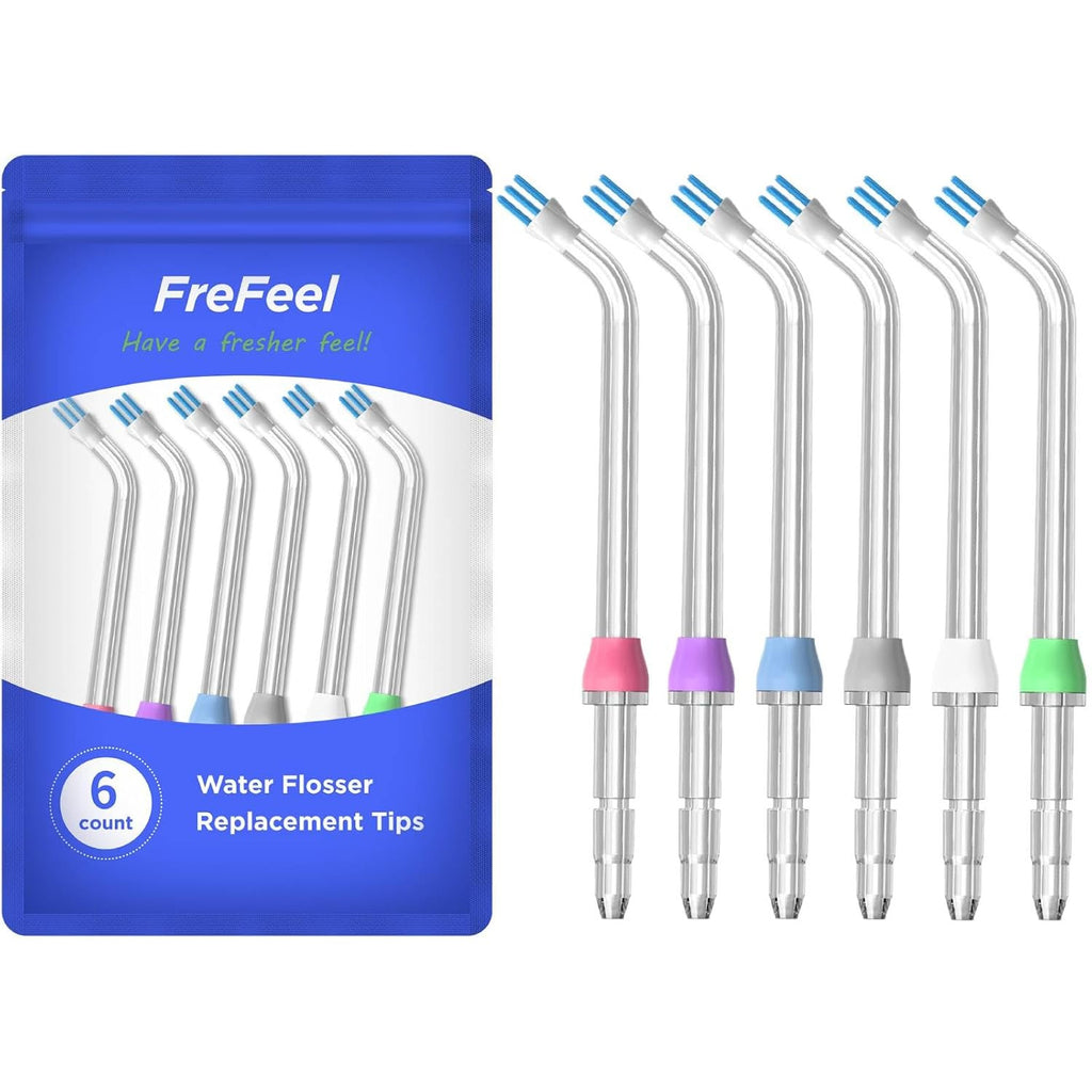 Water Flosser Replacement Tips - 6 Color-Coded Plaque Chaser Tips
