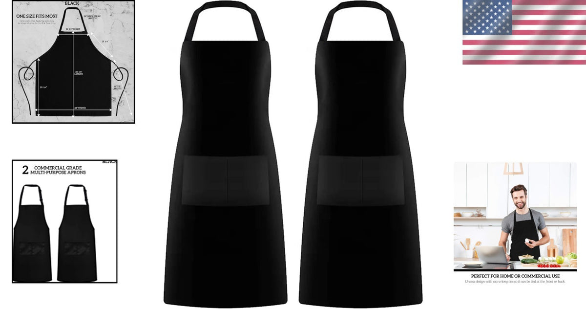 Professional Hair Stylist Apron with 2 Pockets - Heavy-Duty & Washable