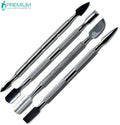 Set of 4 Stainless Steel Nail Pushers & Cuticle Removers for Manicure Pedicure