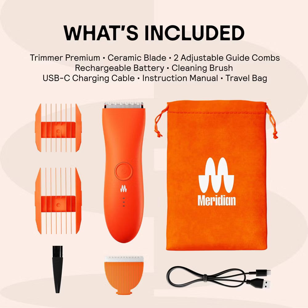 Men's Electric Body Hair Trimmer with Reversible Guards and Waterproof Design