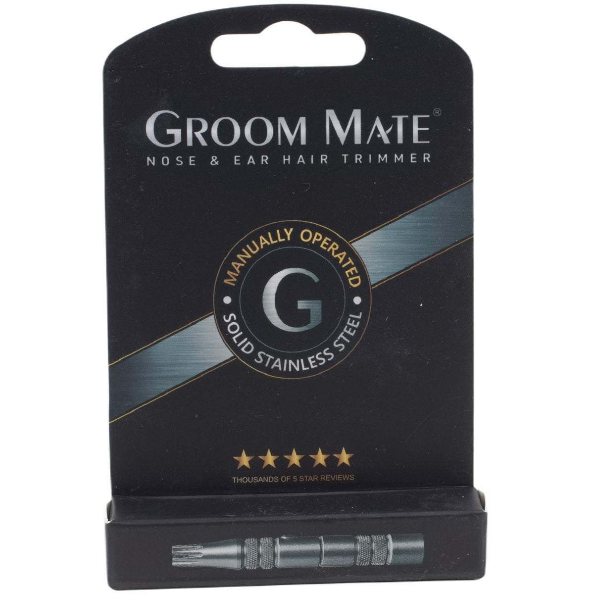 Nose Hair Trimmer Cutter Stainless Steel No Batteries - Groom Mate XL