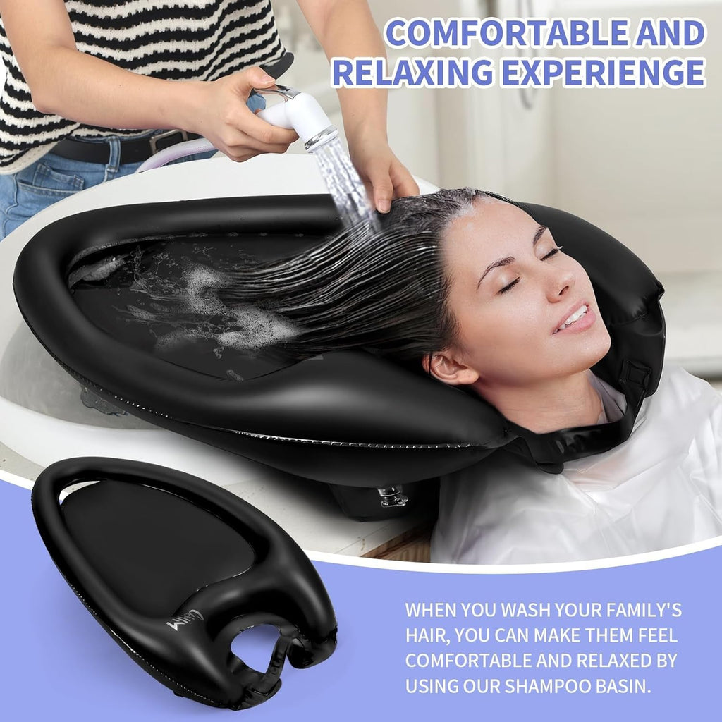 Inflatable Hair Washing Basin Portable Shampoo Sink for Elderly & Injured
