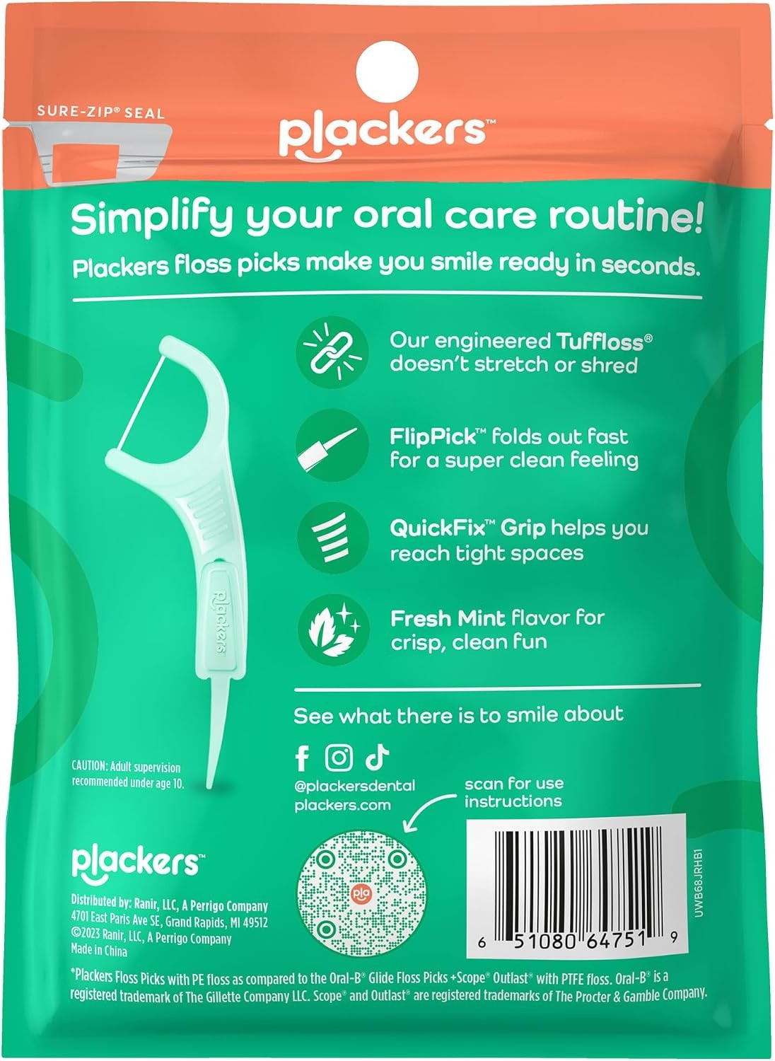 Micro Mint Dental Floss Picks - 36 Count, Easy Grip, Tuffloss Technology