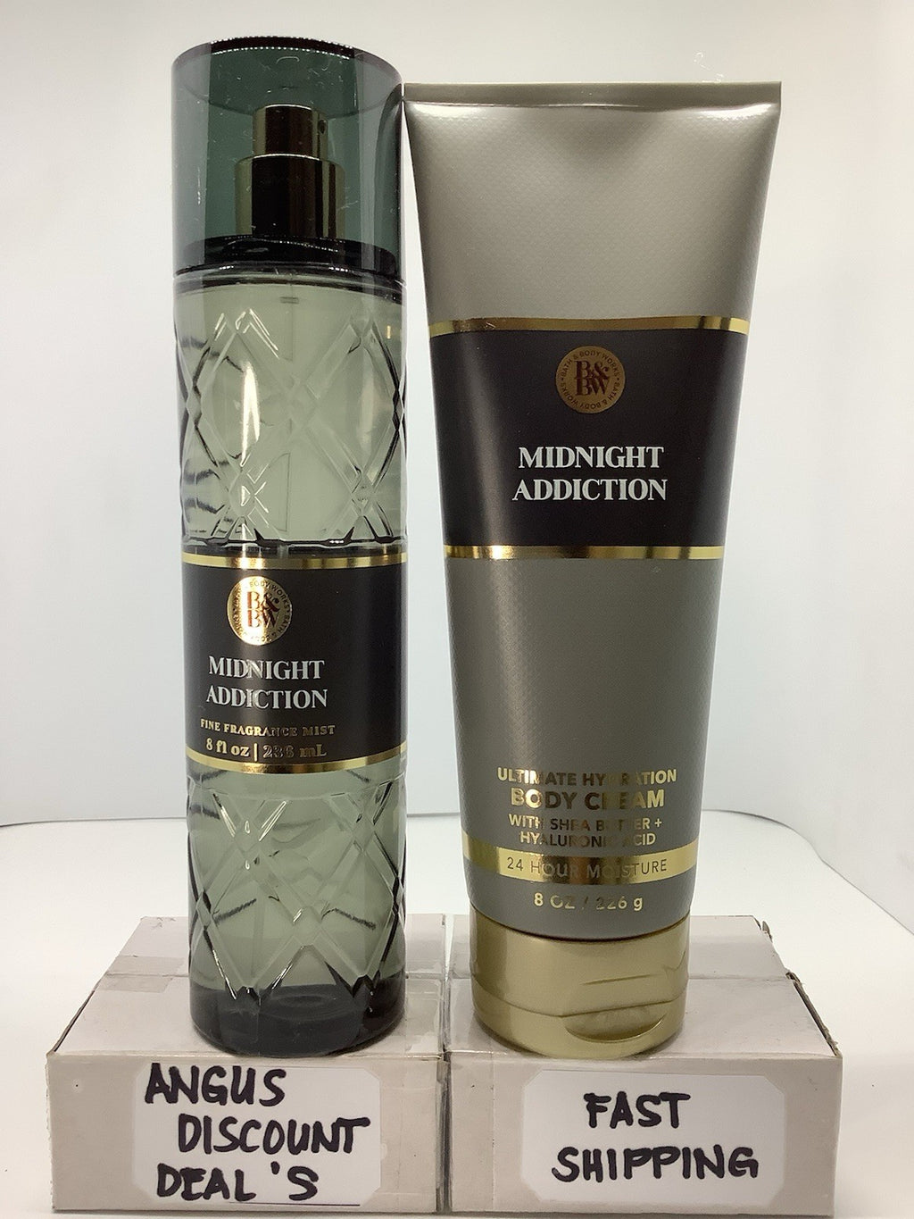 2PCS MIDNIGHT ADDICTION Bath & Body Works Fine Fragrance Mist Cream,