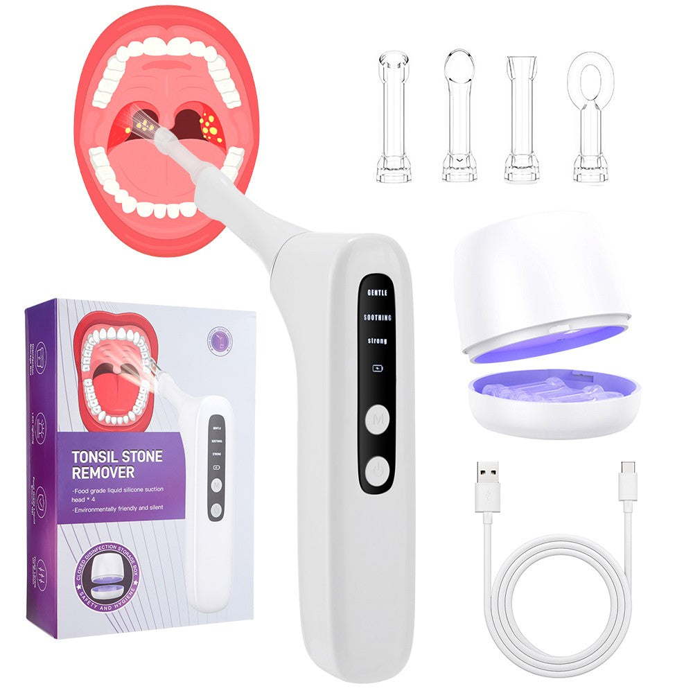 Electric Tonsil Stone Remover Kit with LED Light & Adjustable Suction Modes