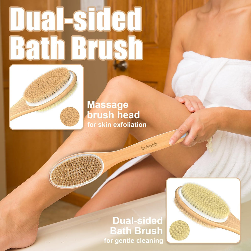 Long Handle Back Scrubber for Shower and Bath - 17 Inches, Blue