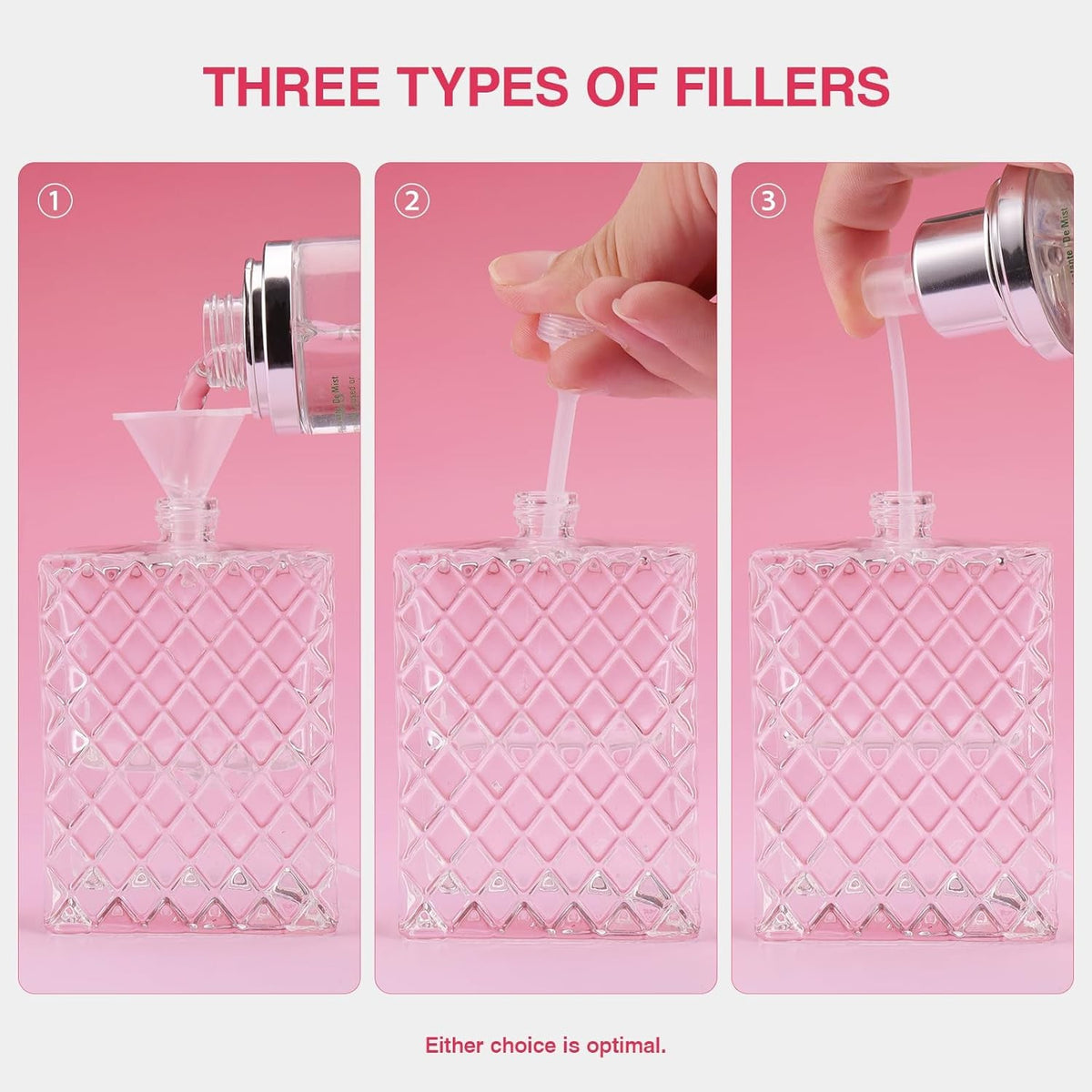 100ml Refillable Glass Perfume Bottle with Atomizer Spray Pump - Empty Cologne Container