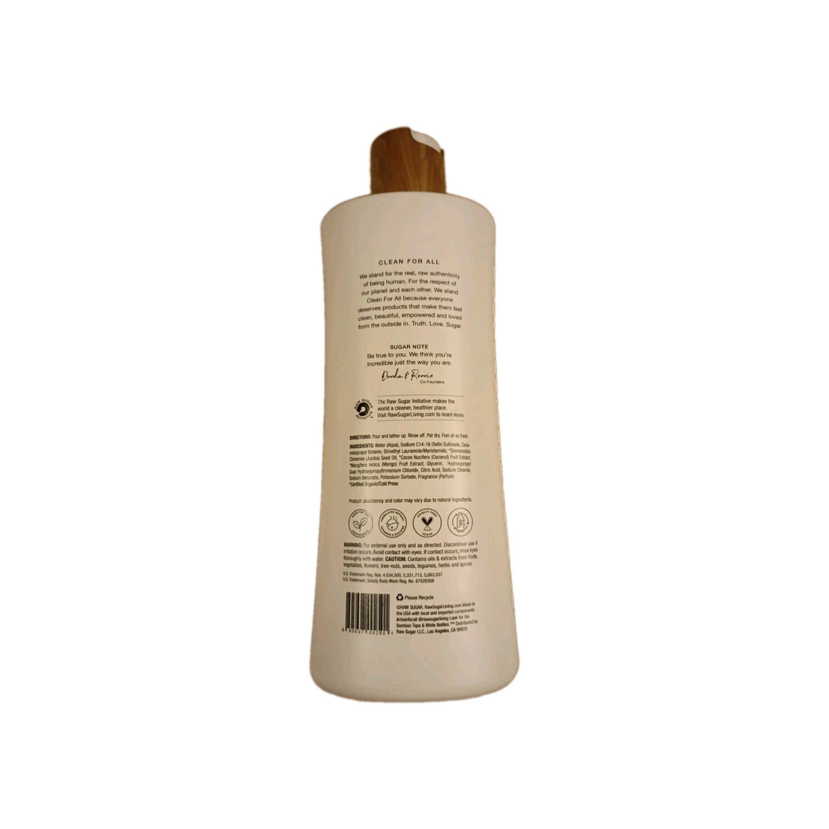 Raw Sugar Body Wash Coconut Mango 25oz Set of 3 Natural Vegan Cleanse