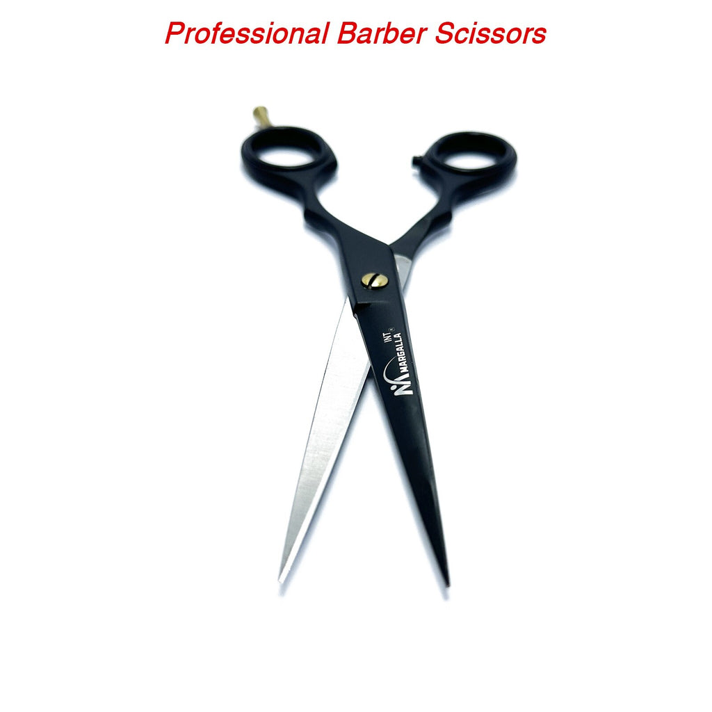 Professional Hair Cutting Scissors 6.5 Inch Flat Shank Black Stainless Steel