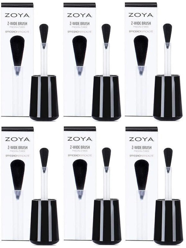 Zoya Wide Brush Nail Polish Applicator Set - 6 Pack for Large & Medium Nails