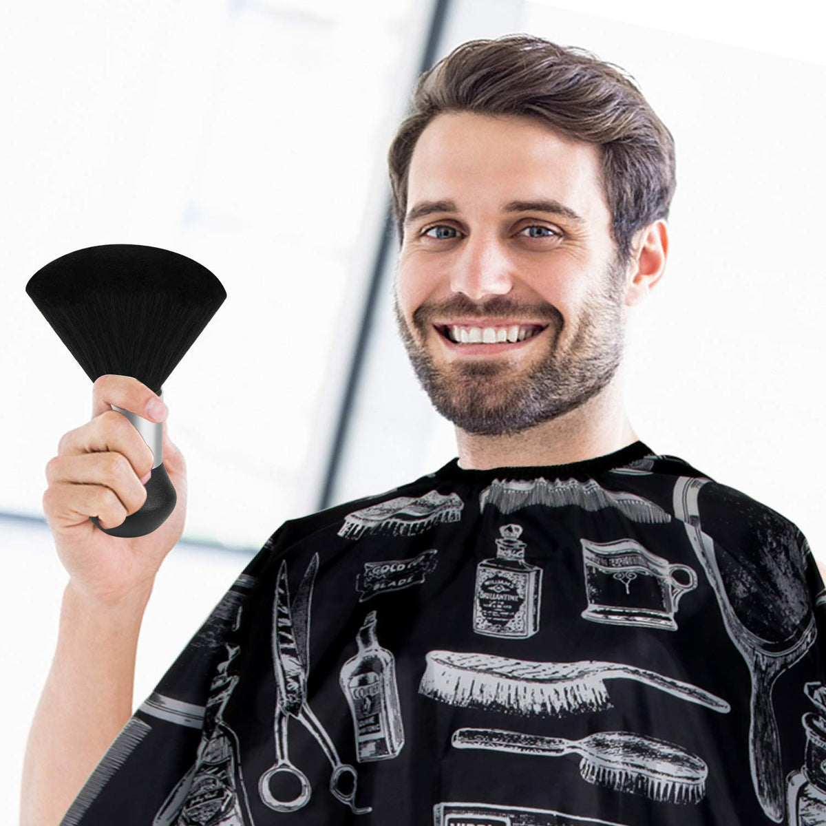 Professional Hair Cutting Cape with Neck Duster Brush Salon Barber Equipment