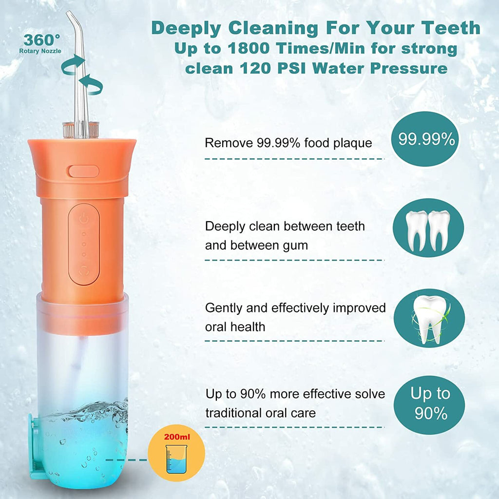 Cordless Water Dental Flosser for Travel Rechargeable Oral Irrigator