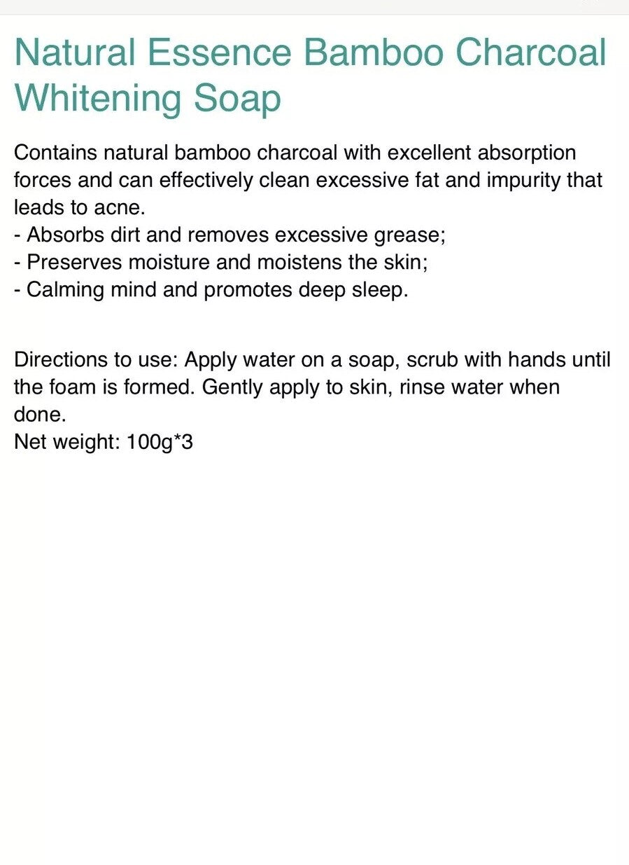 Bamboo Charcoal Brightening Black Soap for Acne & Dark Spots - 3x100g