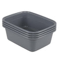 12 Quart Plastic Dish Washing Basin Grey 4-Pack Kitchen Sink Organizer
