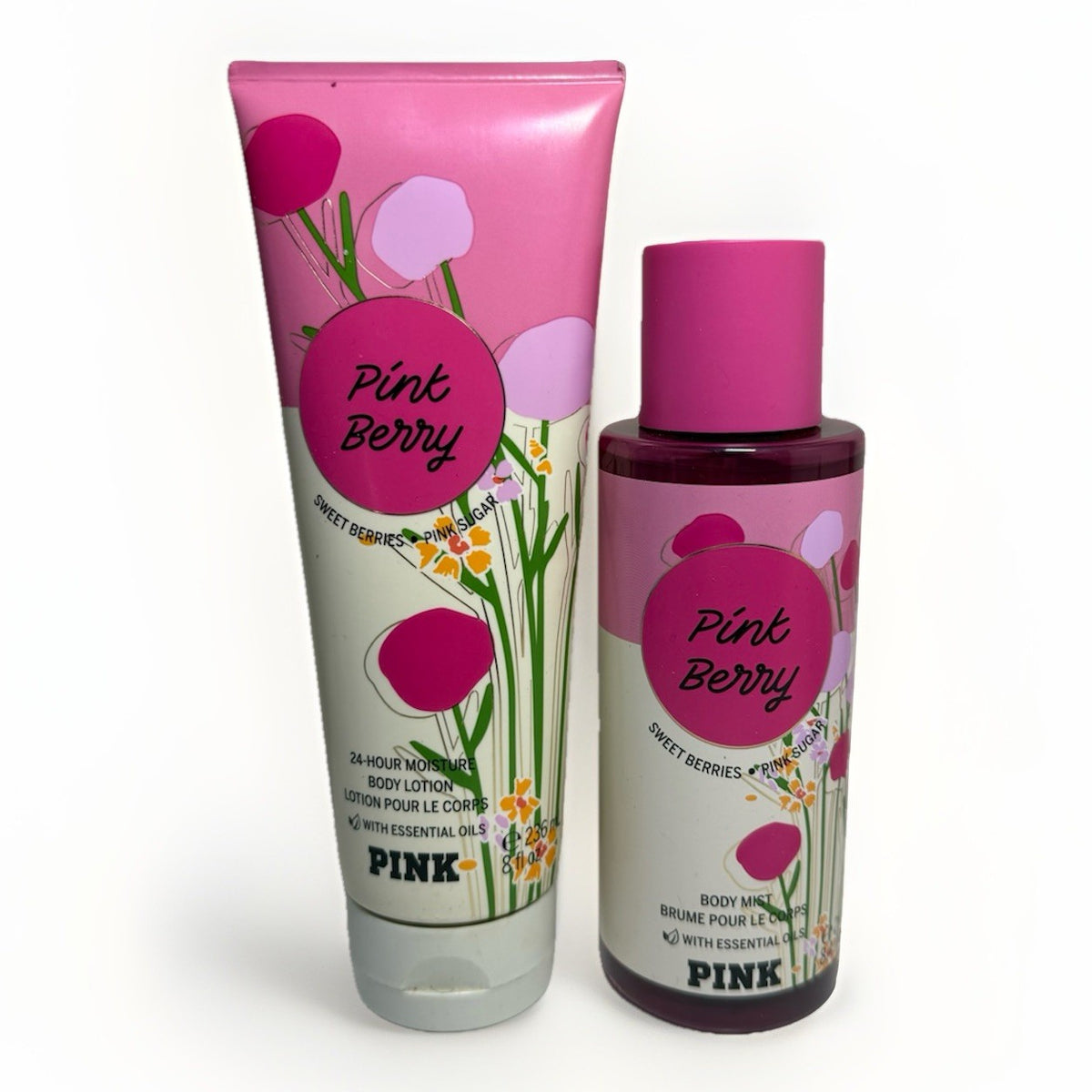 Victoria's Secret Pink Berry Body Mist & Lotion Set - 8.4 oz