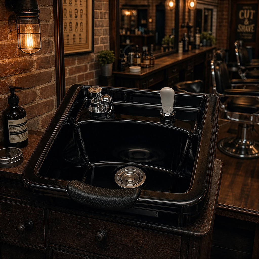 Wall Mount Shampoo Bowl Kit with Faucet & Neck Rest for Hair Salons