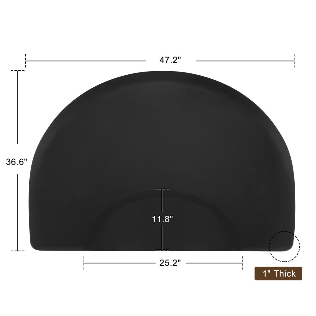 Anti-Fatigue Salon Floor Mat - Semi-Circle Comfort Mat for Barber & Hairdressing Stations