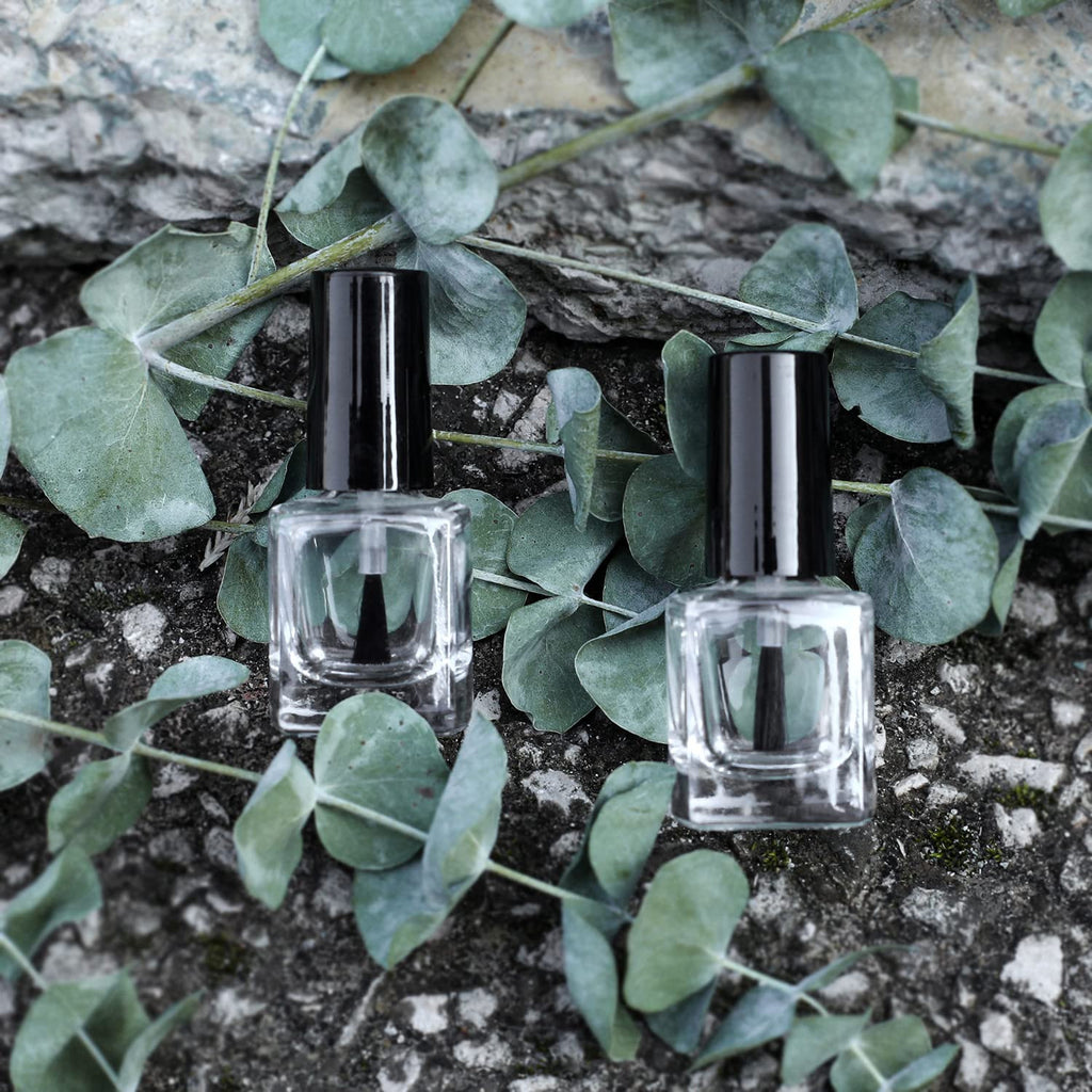 6PCS Reusable Glass Nail Polish Bottles with Funnels - 5ML Travel Set