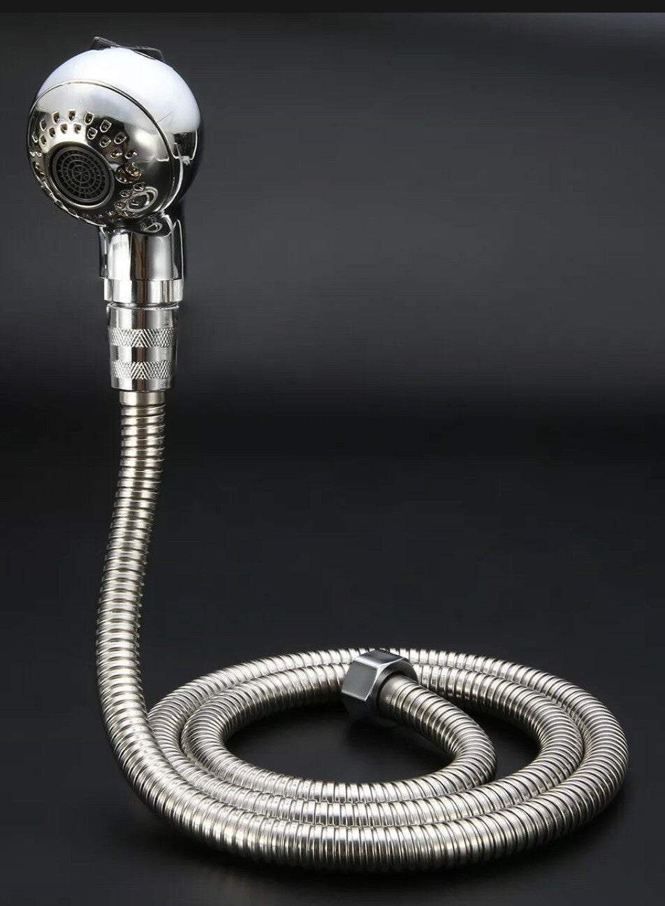 120cm Salon Shampoo Bowl Sink Faucet Shower Hose Kit SPA Bathroom Plumbing