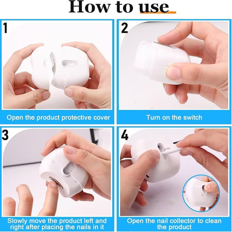 Automatic LED Nail Clipper with USB Rechargeable Battery